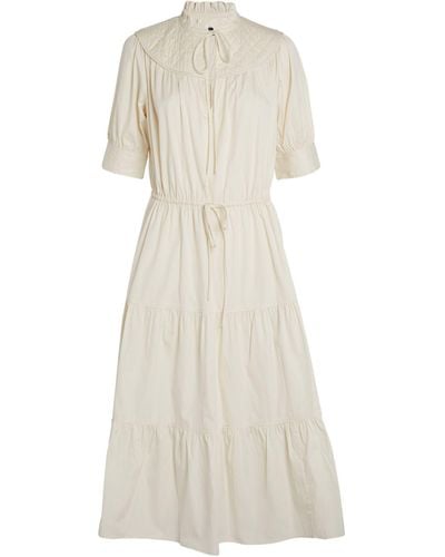 Polo Ralph Lauren Short-sleeve Gathered Elia Midi Dress - White
