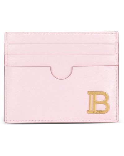 Balmain Leather B-buzz Card Holder - Pink