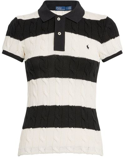 Polo Ralph Lauren Cable-knit Polo Shirt - Black
