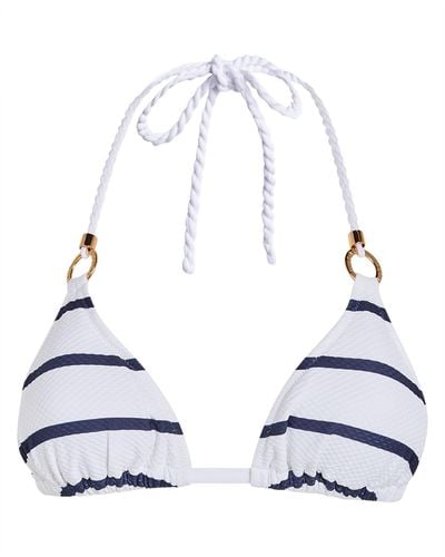 Heidi Klein Nautical Striped Bikini Top - White
