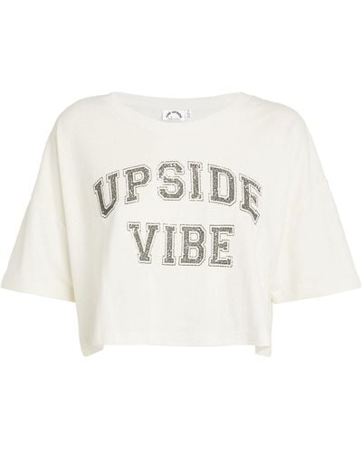 The Upside Hemp-blend Varsity Print T-shirt - White