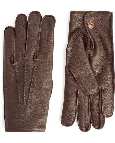 Dents Cashmere-lined Leather Gloves - Brown