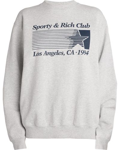 Sporty & Rich Cotton-blend Starter Sweatshirt - Grey