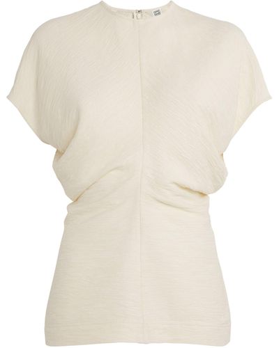Totême Short-sleeve Draped Top - White