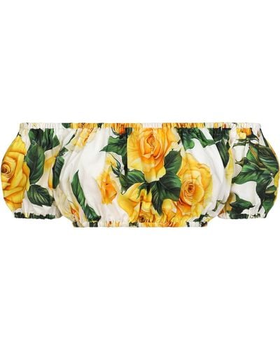 Dolce & Gabbana Floral Crop Top - Yellow