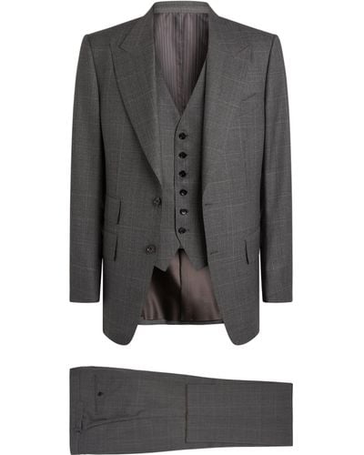 Tom Ford Windsor Check 3-piece Suit - Grey