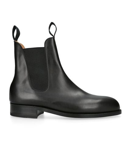 J.M. Weston Leather Chelsea Boots - Black