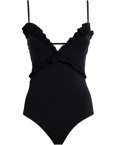 Evarae Ruffle-trim Madison Swimsuit - Black