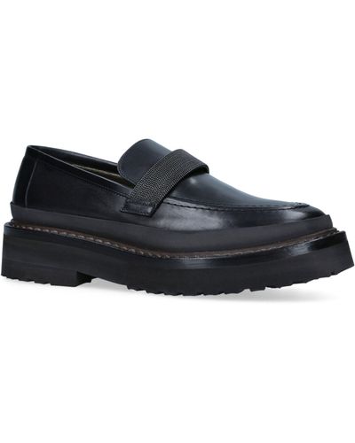 Brunello Cucinelli Leather Loafers - Black