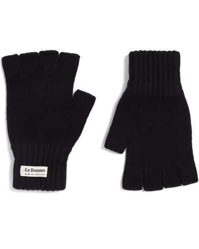 Le Bonnet Wool Fingerless Gloves (large) - Black