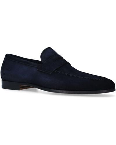 Magnanni Suede Delos Dress Loafers - Blue