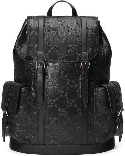 Gucci Leather GG Backpack - Black