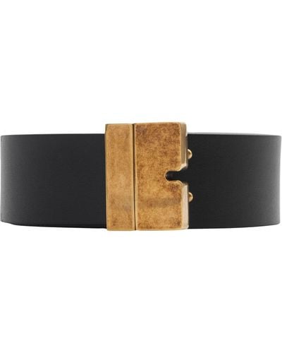 Burberry Leather Reversible B Cut Belt - Black