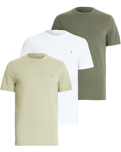 AllSaints Cotton Brace T-shirts (set Of 3) - Green