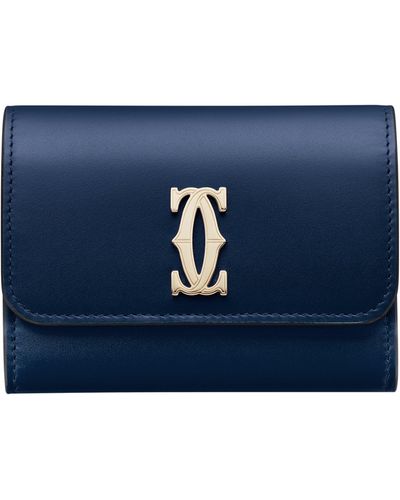 Cartier Leather C De Wallet - Blue