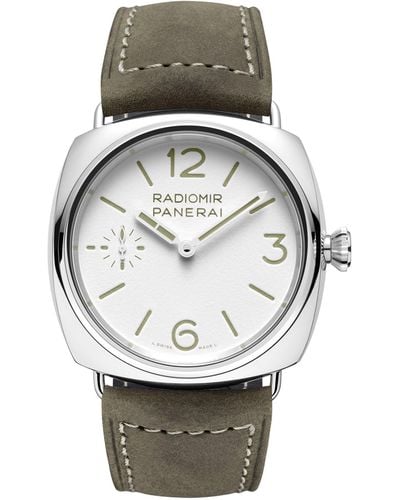 Panerai Stainless Steel And Calf Leather Radiomir Officne Watch 45mm - Grey
