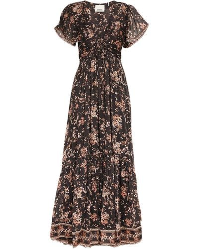 Isabel Marant Cotton-silk Agathe Maxi Dress - Brown