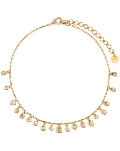 SHAY Yellow Gold And Diamond Bezel Necklace - Metallic
