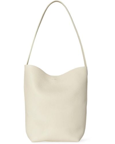The Row Small Leather Park Tote Bag - White
