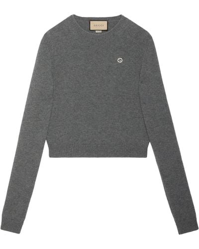 Gucci Wool-cashmere Interlocking G Sweater - Gray