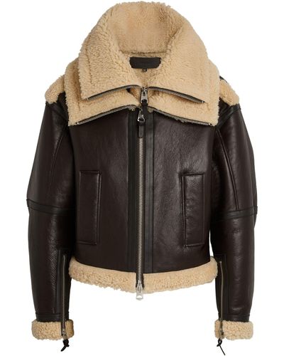 Mackage Shearling-lined Double-collar Leather Jacket - Black
