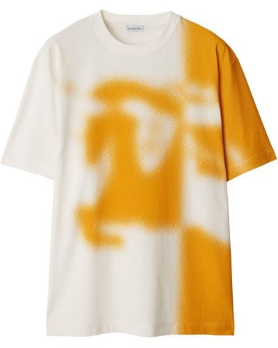 Burberry Cotton Diffused-ekd T-shirt - Yellow