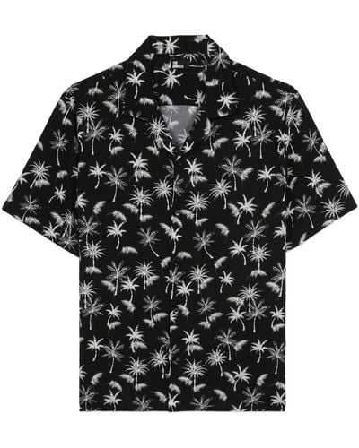 The Kooples Palm Tree Print Shirt - Black