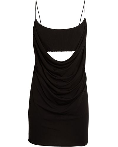 Alex Perry Jersey Draped Mini Dress - Black