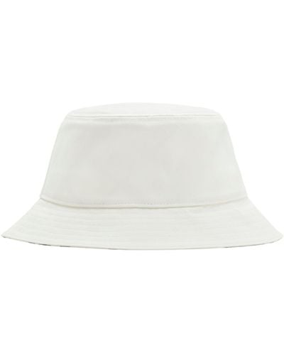 Burberry Embroidered-ekd Bucket Hat - White