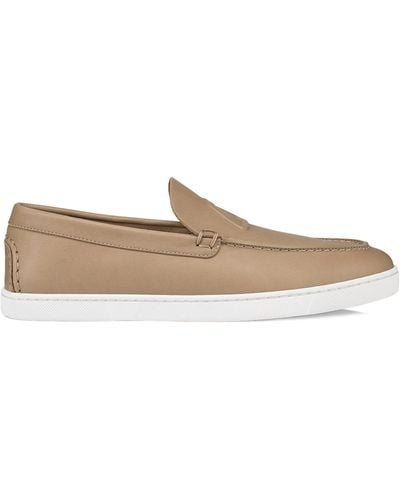 Christian Louboutin Leather Varsiboat Loafers - Natural