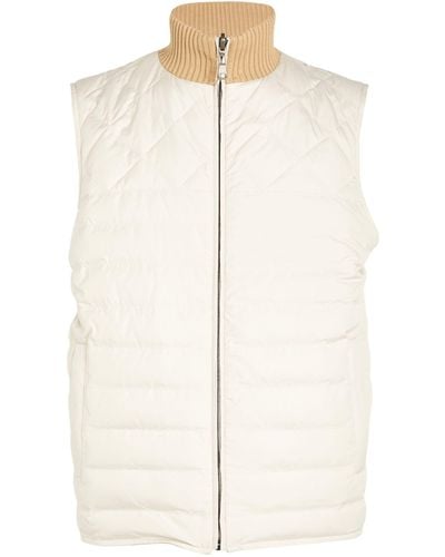 FIORONI CASHMERE Reversible Quilted Gilet - White