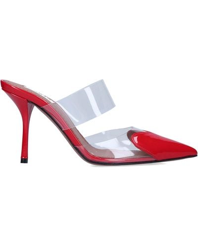 Alaïa Patent Leather Heart Mules 90 - Red