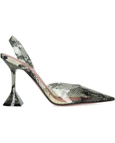 AMINA MUADDI Snake Print Holli Glass Slingback Court Shoes 95 - Metallic