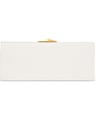 Jimmy Choo Leather Diamond Cocktail Clutch Bag - Natural