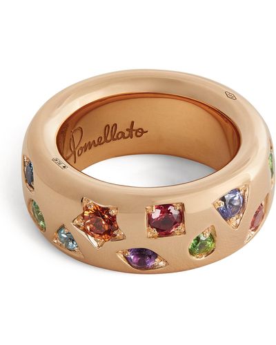 Pomellato Rose Gold, Sapphire And Mixed Stone Iconica Ring - Metallic