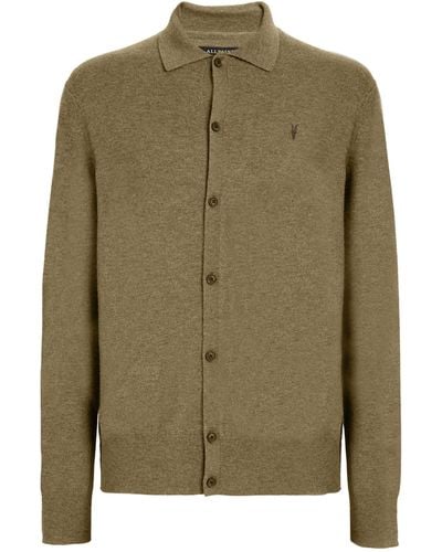 AllSaints Wool-blend Knitted Kilburn Cardigan - Green