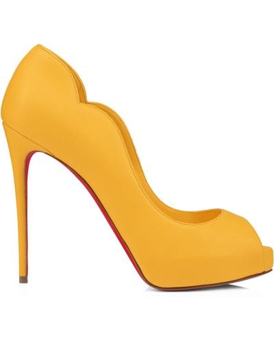 Christian Louboutin Hot Chick Alta Leather Peep Toe Court Shoes 100 - Metallic