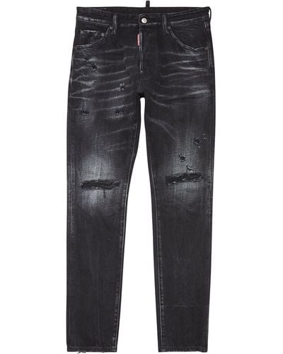 DSquared² Ripped Cool Guy Slim Jeans - Grey