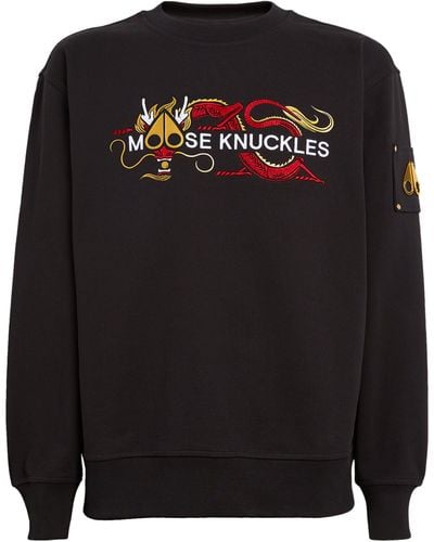 Moose Knuckles Embroidered Dragon Sweatshirt - Black
