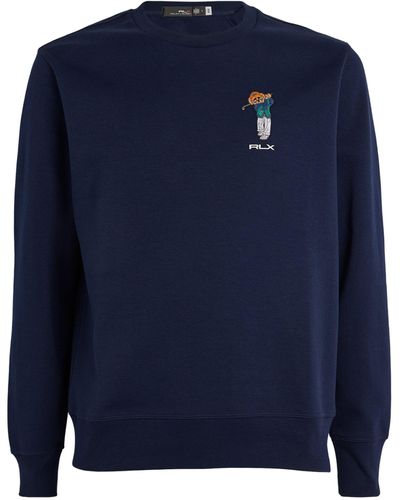 RLX Ralph Lauren Embroidered Polo Bear Sweatshirt - Blue