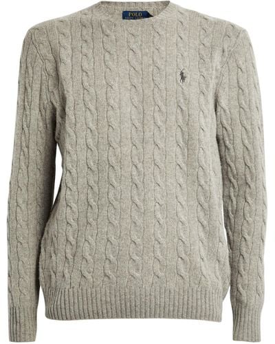 Polo Ralph Lauren Wool-cashmere Cable-knit Sweater - Gray