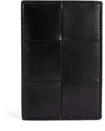 Bottega Veneta Leather Maxi Intrecciato Card Holder - Gray