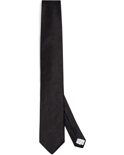 Eton Silk Jacquard Tie - Black