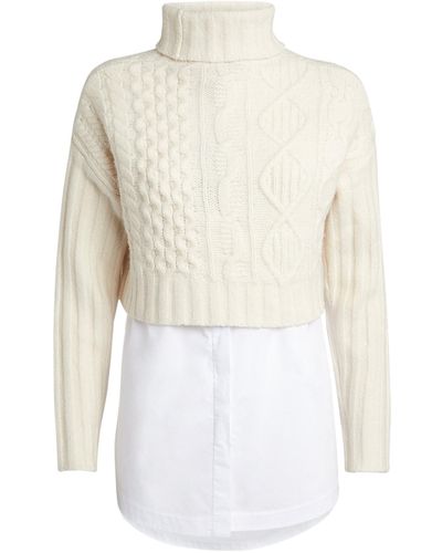 AllSaints Claude 2-in-1 Cable-knit Jumper - White