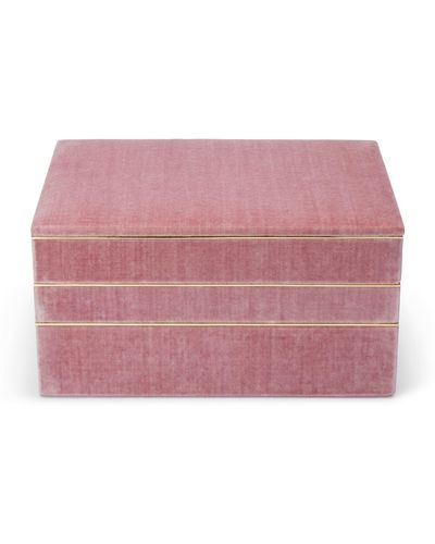 Aerin Valentina Velvet Stacked Jewelry Box - Pink