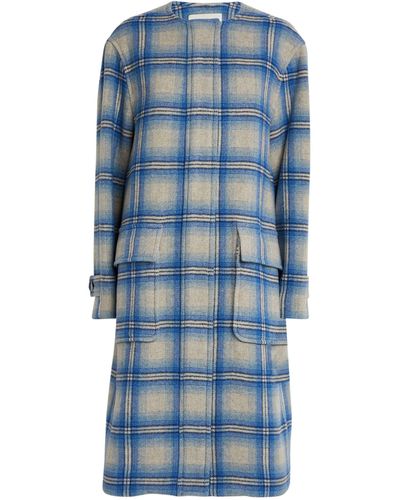 Isabel Marant Wool-blend Emeline Round-neck Coat - Blue