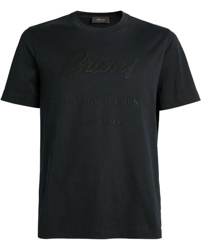 Brioni Cotton Logo T-shirt - Black