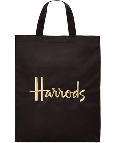 Harrods Medium Logo Shopper Bag - Black