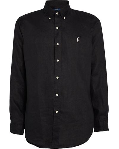 Polo Ralph Lauren Linen Polo Pony Shirt - Black