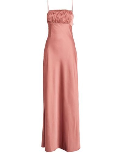 PAIGE Satin Miren Maxi Dress - Pink